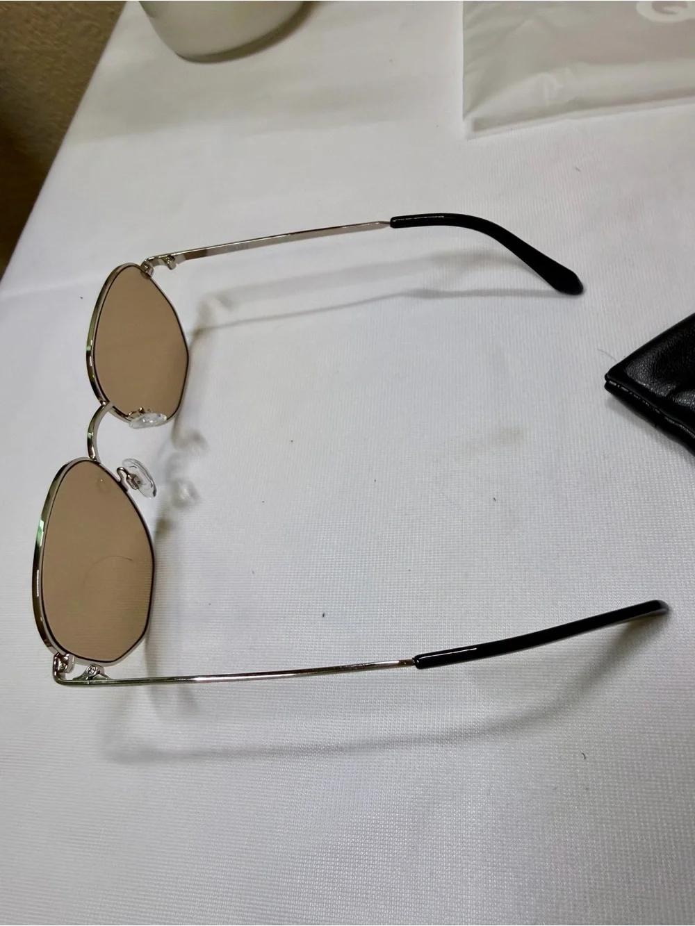 Quay Australia Big Time Sunglasses | Brushed Silver/Tan | New